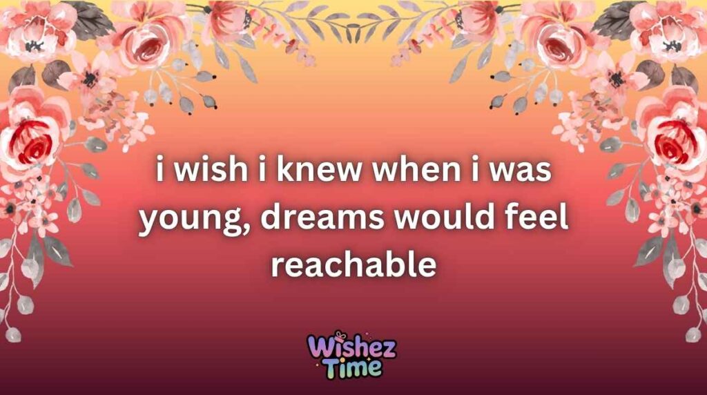 Nostalgic i wish i knew you when i was young Lines