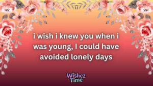 i wish i knew you when i was young